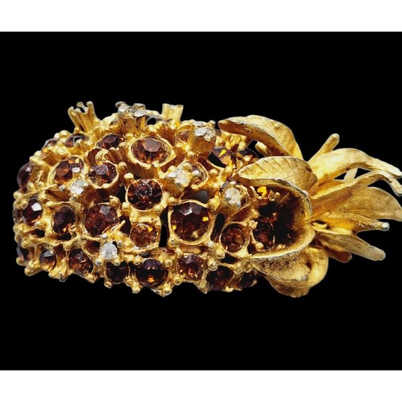 Vintage Beautiful Rhinestone Pineapple  Attributed To Alice Caviness (A1117) - Picture 5 of 7